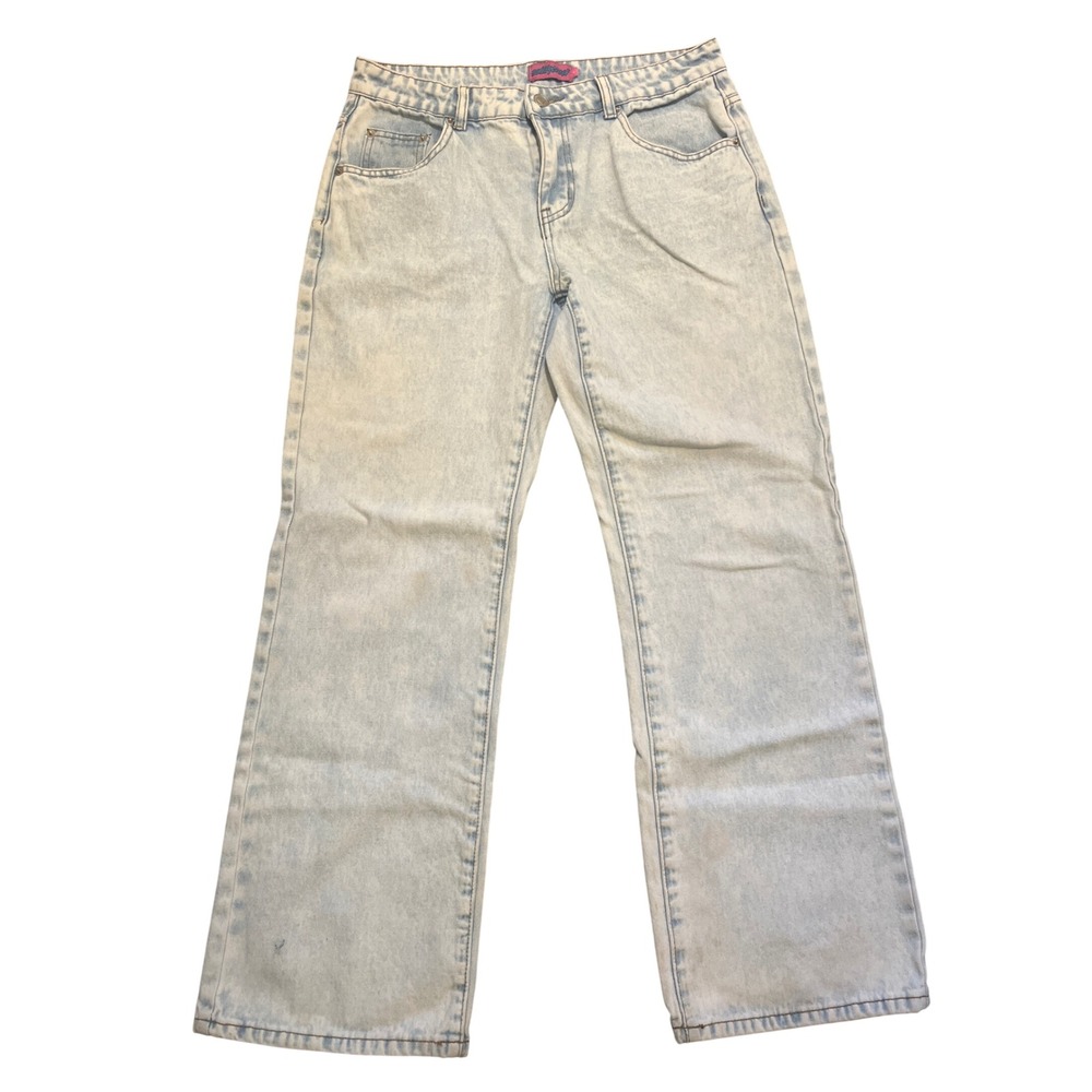 Edikted Jeans Women's Size M Light Washed Denim Straight Leg Casual 100% Cotton